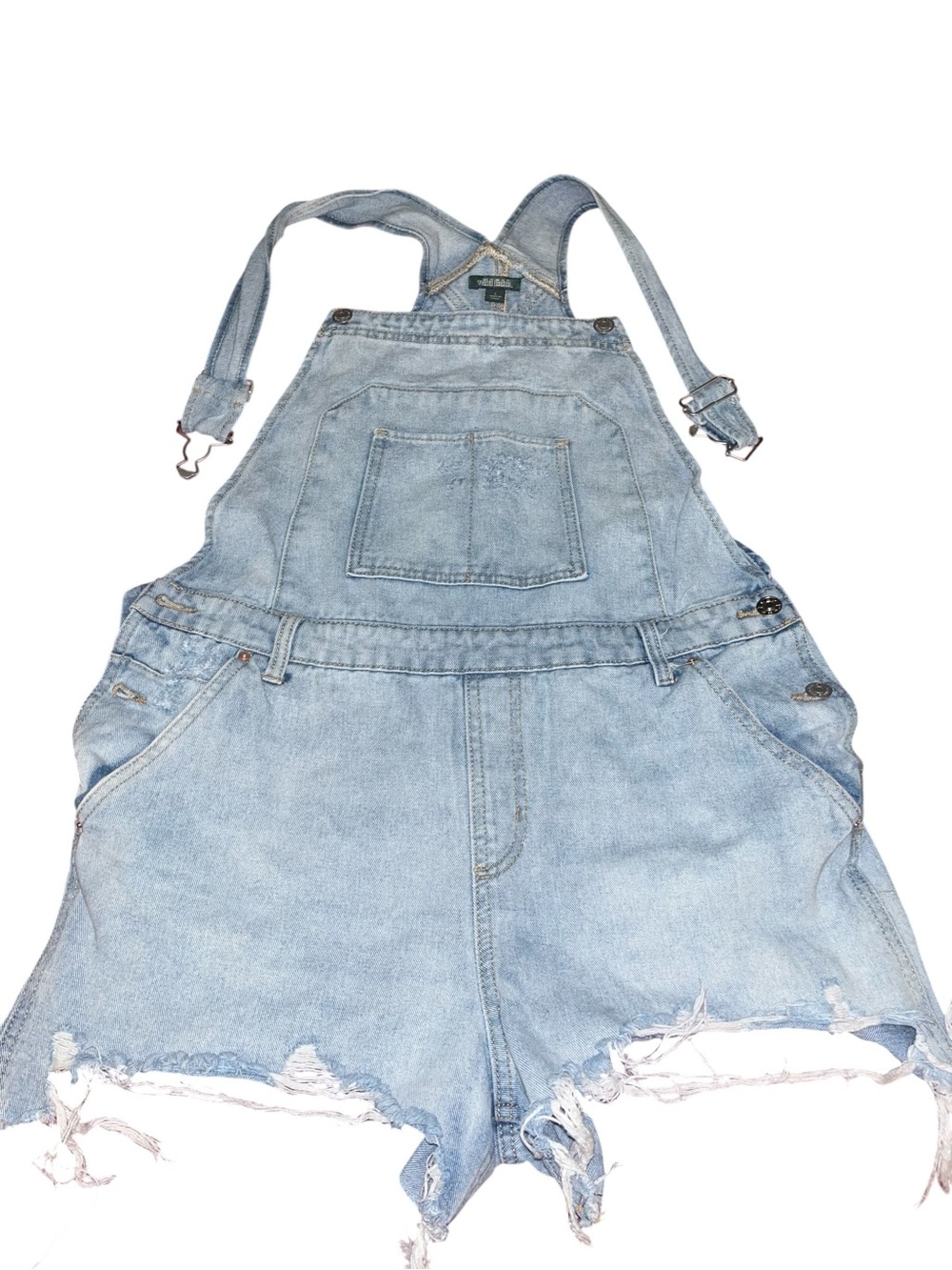 Light Wash Denim Short Overalls